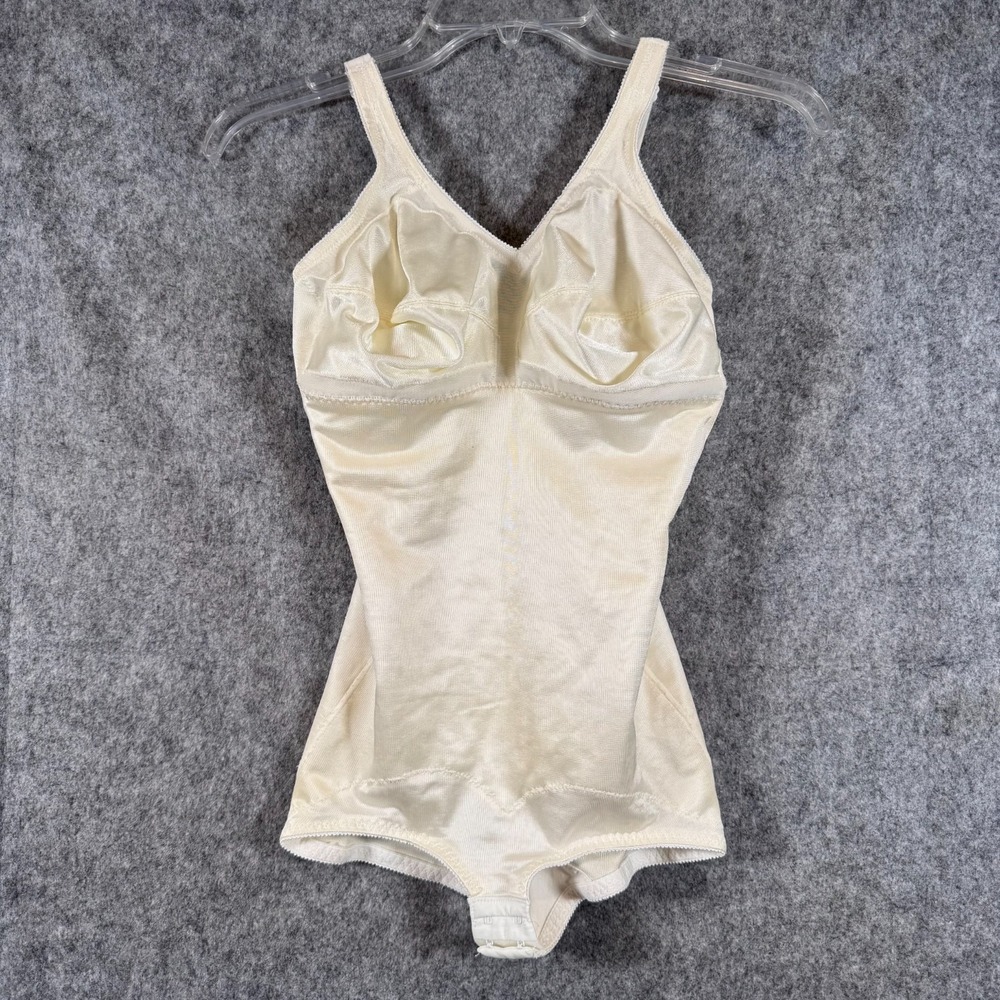 Vintage Sears Diet Trim Shapewear Bodysuit Style 31796 Sz 38D Ivory